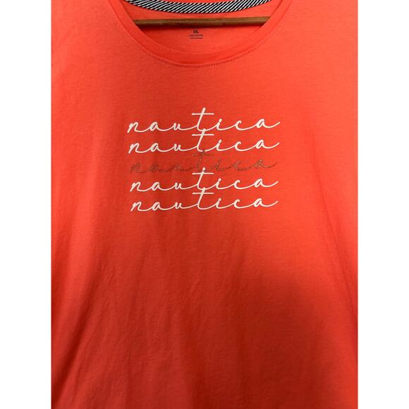 Nautica Orange Short Sleeve T-Shirt with Nautica Script Size XXL NWOT - Picture 3 of 8